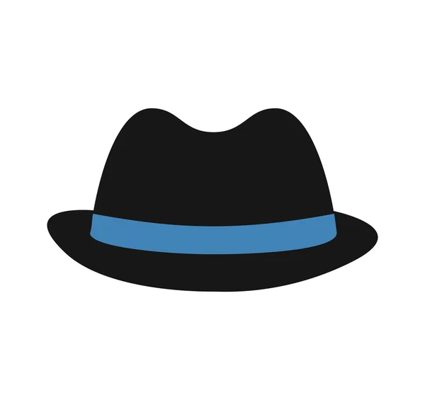 Sombrero accesorio tela negro icono — Vector de stock