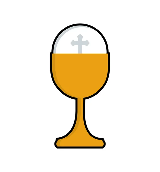 Copa oro religión cristianismo icono — Vector de stock