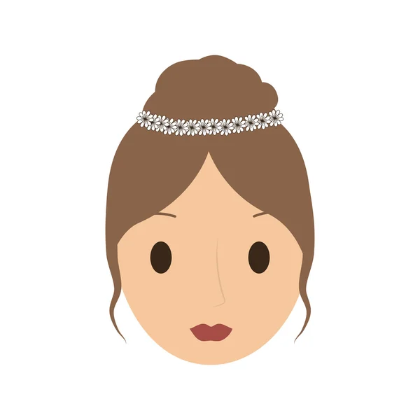 Mujer chica chica cara icono . — Vector de stock