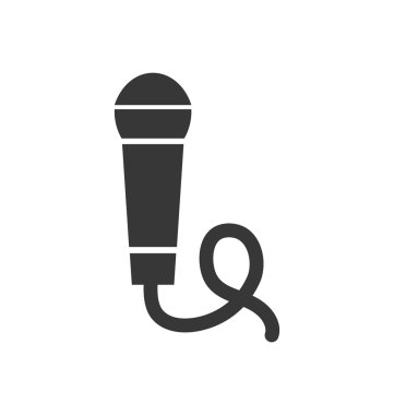 mikrofon müzik ses siluet simge. Vektör grafiği
