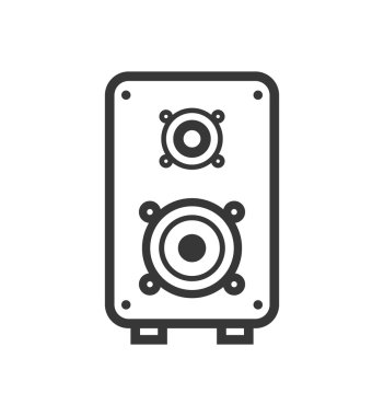 hoparlör müzik ses siluet simge. Vektör grafiği