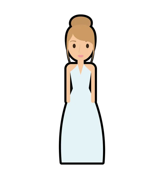 Frau weiblich Mädchen Kleid Avatar-Symbol. — Stockvektor