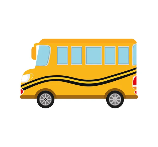 Buss gula auto vehicle transport ikonen — Stock vektor