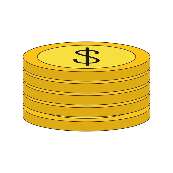 Moneda dinero partida financiera — Vector de stock