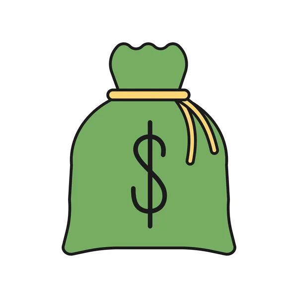 Money bag financial item — Stock Vector