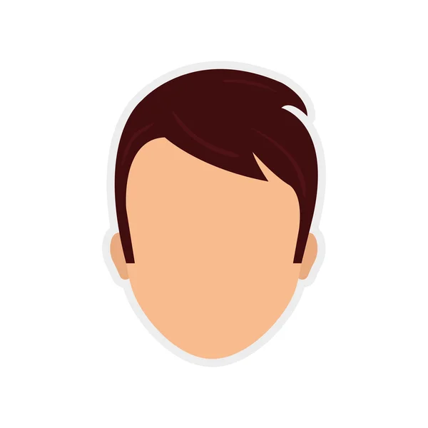 Uomo maschio testa avatar persona icona. Grafico vettoriale — Vettoriale Stock