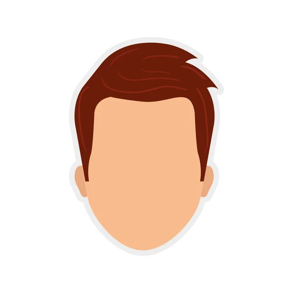 Hombre hombre cabeza avatar icono persona. Gráfico vectorial — Vector de stock