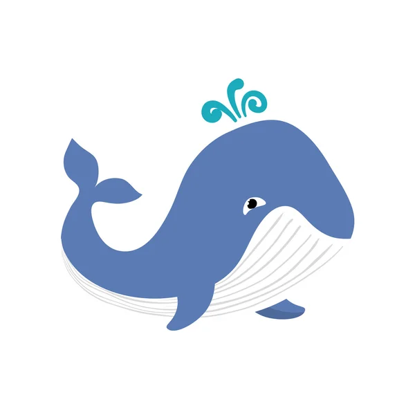 Ballena vida marina animal icono. Gráfico vectorial — Vector de stock