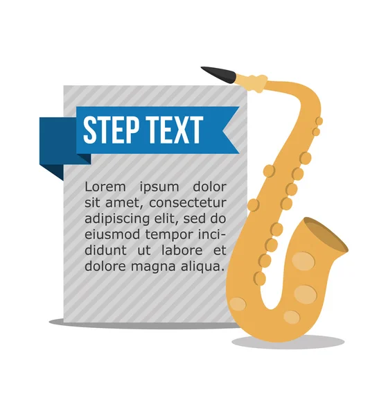Musik saxophone terdengar infografis - Stok Vektor