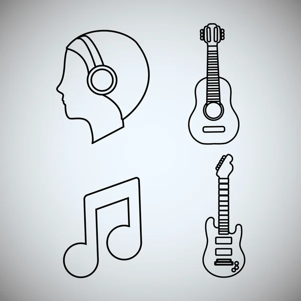 Guitarra hombre música sonido instrumento — Vector de stock