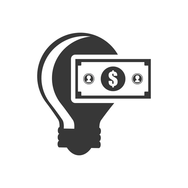 Žárovka peníze finanční položky — Stockový vektor
