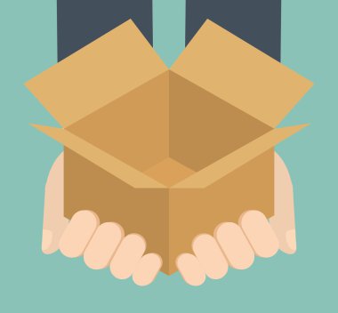 kutu paket teslim nakliye simgesi. Vektör grafiği