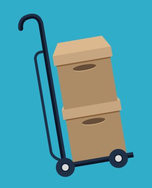 kutu paket teslim nakliye simgesi. Vektör grafiği