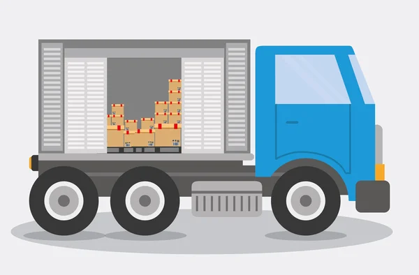 Caja camión entrega icono de envío. Gráfico vectorial — Vector de stock