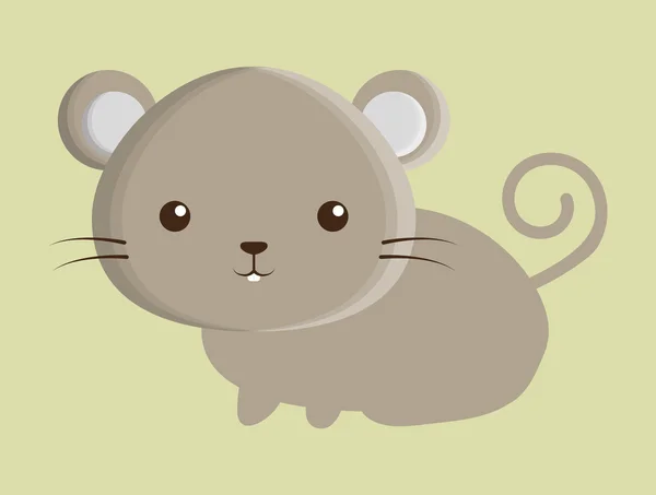 Ratón animal lindo pequeño diseño . — Vector de stock