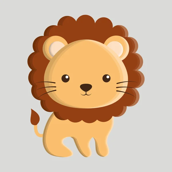 León animal lindo poco diseño . — Archivo Imágenes Vectoriales