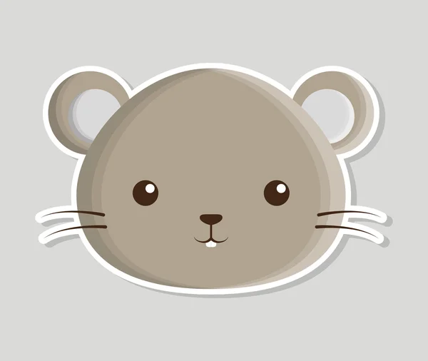 Muis dier schattige kleine ontwerp. — Stockvector