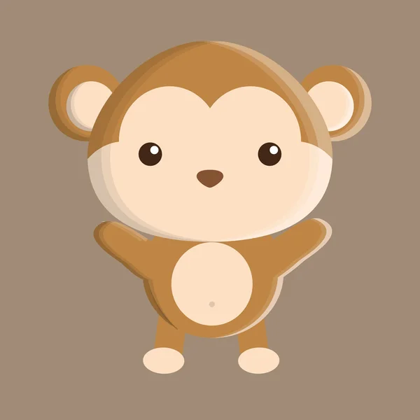 Macaco animal bonito pequeno design . — Vetor de Stock