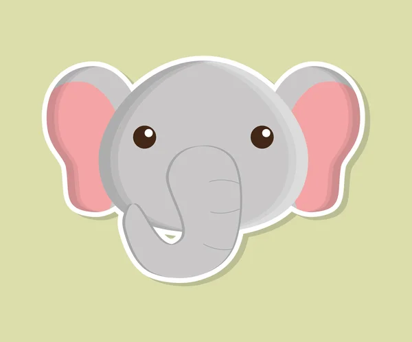 Elefánt állati aranyos kis design. — Stock Vector