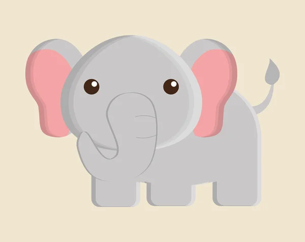 Elefante animal bonito pequeno design . —  Vetores de Stock