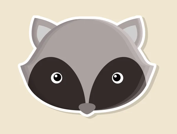 Raccoon animal cute little design. — Stock Vector