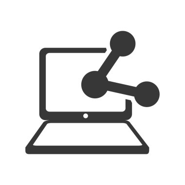 dizüstü bilgisayar becerikli alet teknoloji simgesi. Vektör grafiği