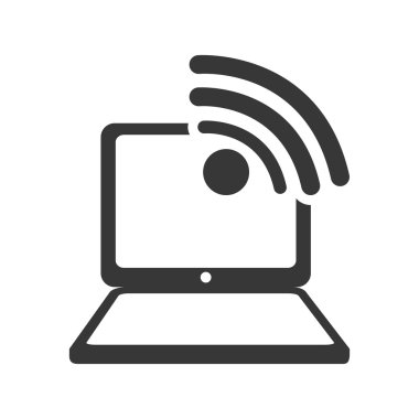 dizüstü bilgisayar becerikli alet teknoloji simgesi. Vektör grafiği