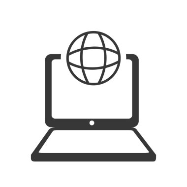 dizüstü bilgisayar becerikli alet teknoloji simgesi. Vektör grafiği