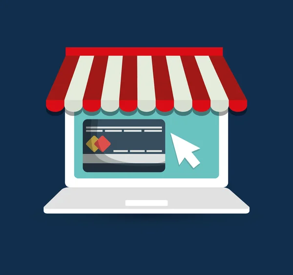 E-Commerce beim Online-Zahlungsverkehr — Stockvektor