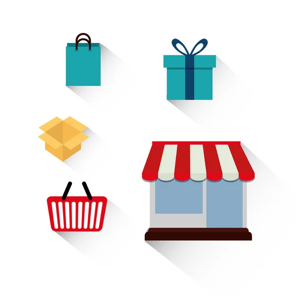 Comercio electrónico de compras de pago en línea — Vector de stock