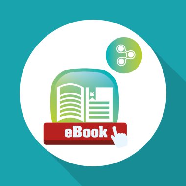 eKitap tasarımı. okuma simgesi. Beyaz arka plan