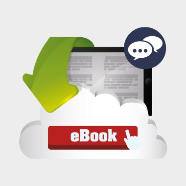 eKitap tasarımı. okuma simgesi. Beyaz arka plan