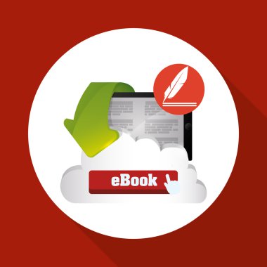 eKitap tasarımı. okuma simgesi. Beyaz arka plan