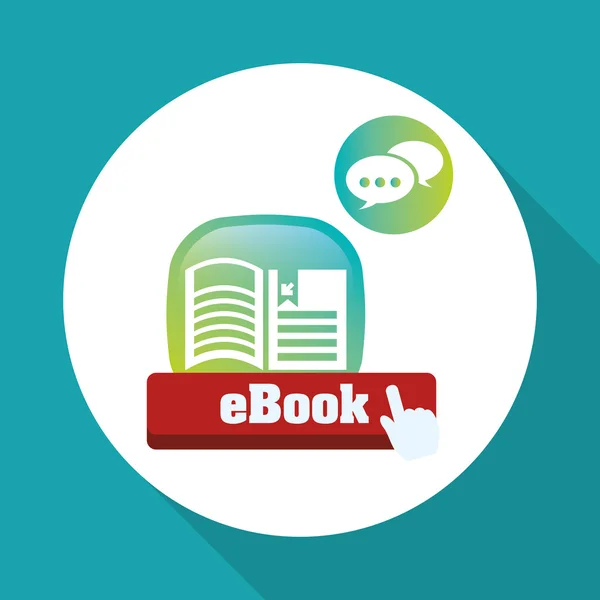 EBook design. icona di lettura. Fondo bianco — Vettoriale Stock