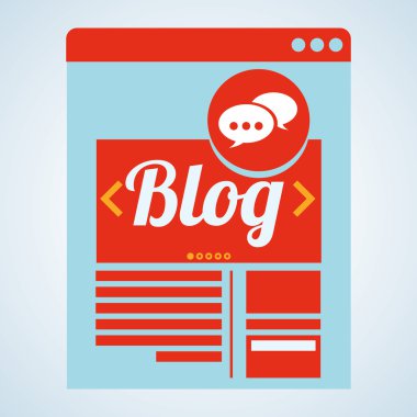 Bloglama tasarım. sosyal medya simge. İzole illüstrasyon, vektör