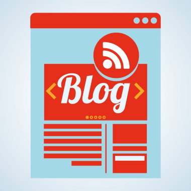 Bloglama tasarım. sosyal medya simge. İzole illüstrasyon, vektör