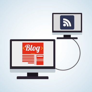 Bloglama tasarım. sosyal medya simge. İzole illüstrasyon, vektör