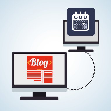 Bloglama tasarım. sosyal medya simge. İzole illüstrasyon, vektör