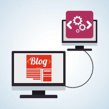 Bloglama tasarım. sosyal medya simge. İzole illüstrasyon, vektör