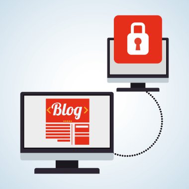 Bloglama tasarım. sosyal medya simge. İzole illüstrasyon, vektör