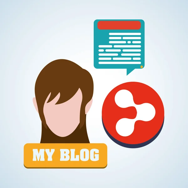 Blogging design. social media icon. Isolated illustration , vector — Stock Vector