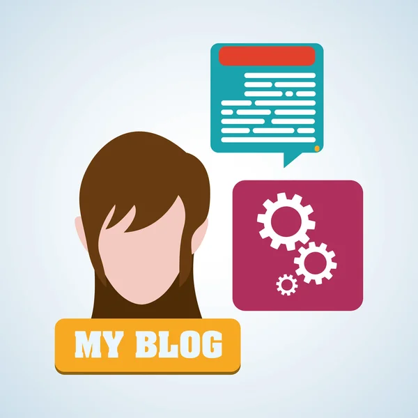 Blogging σχεδιασμού. εικονίδιο κοινωνικών μέσων μαζικής ενημέρωσης. Απομονωμένες εικονογράφηση, διανυσματική — Διανυσματικό Αρχείο
