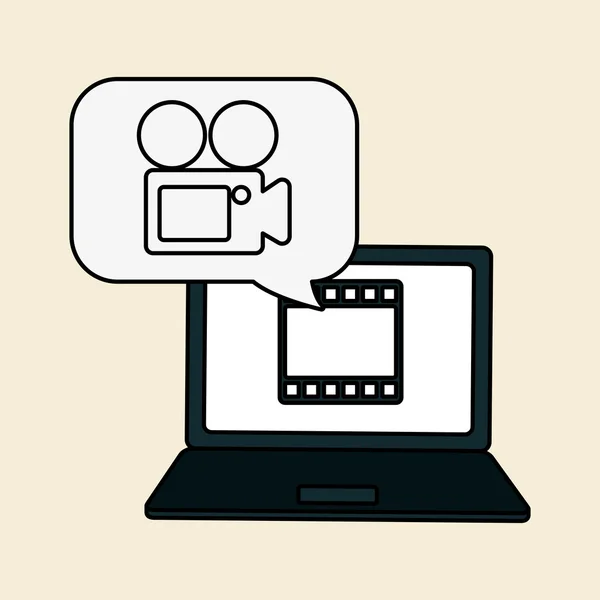 Filmpictogram en technologie, vector design — Stockvector