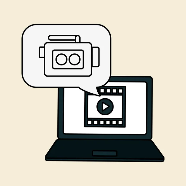 Filmpictogram en technologie, vector design — Stockvector