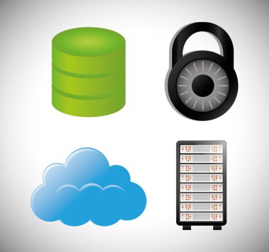 Bulut bilgi işlem asma kilit web tasarım hosting