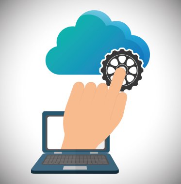 Bilgisayar dizüstü web tasarım hosting cloud