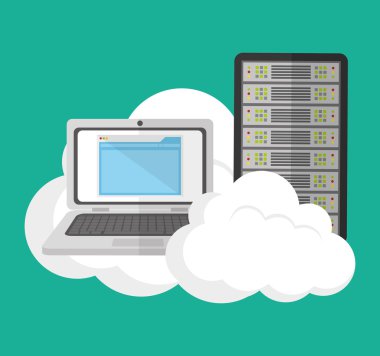 Bilgisayar dizüstü web tasarım hosting cloud
