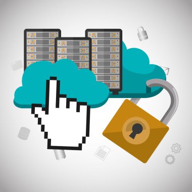 Bulut bilgi işlem asma kilit web tasarım hosting