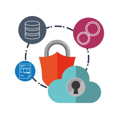 Bulut bilgi işlem asma kilit web tasarım hosting