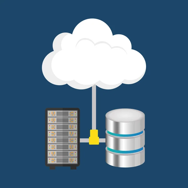 Cloud computing web hosting projektowanie — Wektor stockowy